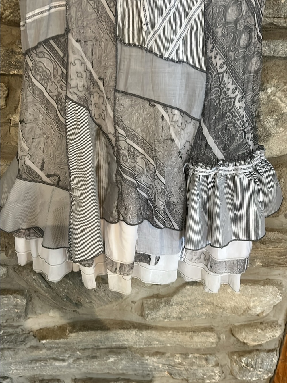 Pretty Patchwork Mixed Media Dress - Picture 4 of 14